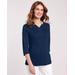 Blair Women's Essential Knit Notched Tee - Blue - 2XL - Womens