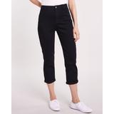 Blair Women's DenimEase™ Back Elastic Girlfriend Cropped Jeans - Black - 14P - Petite