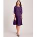 Blair Women's Three-Quarter Sleeve Knit Dress - Purple - 3XL - Womens