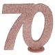 70. Geburtstag roségold glitzer Tischdekoration 11x 10 cm Zahl 70