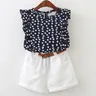 Keelorn Summer Fashion Clothes Casual Girls set Flower Print Pattern Top t-shirt pantalone corto con