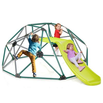 Gymax 8FT Climbing Dome w/ Slide Outdoor Kids Jungle Gym Dome Climber