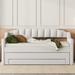 Upholstered Twin Size Daybed with Pull-out Trundle Bed and 3 Storage Drawers for Kids Teens Adults Bedroom Bedframe