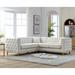 L-Shaped Sectional Sofa Sets Velvet Corner Lounge Sofa 5-Seater Symmetrical Couch with Nailhead Trim for Living Room