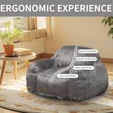 53"W Faux Fur Bean Bag Chairs,Oversized Fluffy Accent Chair,Fuzzy Sofa