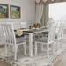 Rectangular 7-Piece Extendable Dining Table Set w/Ergonomically Chairs