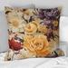 Designart "Beige And Purple Cottage Flowers Composition II" Floral Printed Throw Pillow
