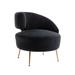 One Arm Accent Chair, Modern Leisure Single with Golden Feet, for Living Room Bedroom Office, Black