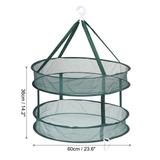 Folded Mesh Clothes Hanging Dryer, 2 Layers Sweater Drying Rack, L, Green