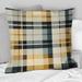 Designart "Black And Cream Plaid Sophistication I" Plaid Printed Throw Pillow