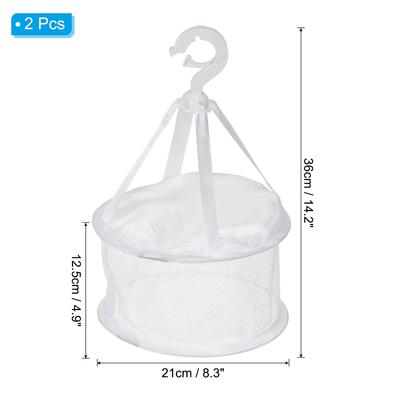 Hanging Mesh Drying Basket, 2 Pcs Cosmetic Brushes Drying Net for Makeup Tools - White