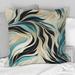 Designart "Teal And Cream Natures Whispers" Abstract Printed Throw Pillow