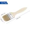 2 Inch Paint Brush Natural Bristle Flat Edge Wood Handle for Painting 12Pcs - Brown - 2 Inches