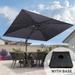 PURPLE LEAF 9 X 12 ft Square Cantilever Umbrellas with Tilt-and-Crank with Base
