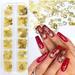 Christmas Nail Art Glitter 12 Grids Gold Snowflake Nail Charms Snowflakes Snowmen Elk Bell Gift Xmas Tree Christmas Nail Design Winter Confetti Glitter Sequins Manicure DIY Nail Decoration