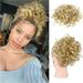 9.84 Inch Wigs for Women Elastic Drawstring Loose Short Curly Bun High Temperature Silk Hair Fluffy and Messy Hair Bag onytail Rope for Curly Hair
