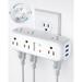 SUPERDANNY Surge Protector Power Strip Outlet Extender Multi Plug Outlet Splitter Plug Wall Charger