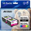 822XL Ink Cartridge Replacement for Epson 822XL Ink Cartridges for Epson 822 822 XL Epson 822XL Ink Cartridges Combo Pack to use with Pro WF-3820 WF-4820 WF-4830 WF-4833 Printer?10 Pack?