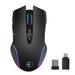 2.4G Wireless Mouse Ergonomic Mouse Jiggler Mouse Mover LED Rechargeable Silent Mouse USB Optical Mice