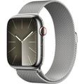 Refurbished Apple Watch Gen 9 Series 9 Cell 45mm Silver Stainless Steel - Silver Milanese Loop MRMQ3LL/A