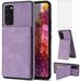 Phone Case for Samsung Galaxy S20 FE 5G 6.5 inch Wallet Cover with Tempered Glass Screen Protector RFID Card Holder Slot Stand Cell S 20 EF UW S20FE5G S20FE 20S S2O Fan Edition 4G G5 Women Men Purple