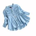 Toddler Kid Baby Girls Denim Ruched Long Sleeve T-Shirt Tops Blouse Clothing Girls Clothes Size 8 Outfits Baby Blankets Set for Girls Giraffe Items for Girls Children Clothes Girls 3-6 Years Daddy Is