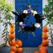 KKCXFJX Clearence!Halloween Decoration White Skeleton Black Rose Wreath Decoration Haunted House Pendant Wreath