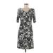 DressBarn Casual Dress - Sheath Scoop Neck Short sleeves: Gray Dresses - Women's Size 8