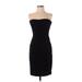 White House Black Market Cocktail Dress - Party Strapless Sleeveless: Black Solid Dresses - Women's Size 6