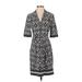 BCBGMAXAZRIA Casual Dress - Sheath: Black Paisley Dresses - Women's Size X-Small - Print Wash