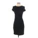 Express Casual Dress - Sheath Crew Neck Short sleeves: Black Print Dresses - Women's Size Small