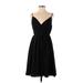 Banana Republic Casual Dress - Fit & Flare: Black Solid Dresses - Women's Size 4 Petite