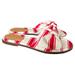 J. Crew Shoes | J.Crew Red/ Ivory Stripe Print Knot Slide Sandals W/ Box, Size 7.5 | Color: Red/White | Size: 7.5