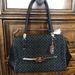 Coach Bags | New Coach Madison Madeline Bag Black East West Satchel Needlepoint Op Art Nwt. | Color: Black/Silver | Size: Os