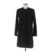 Lucky Brand Casual Dress - Shirtdress: Black Dresses - Women's Size Medium