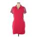 Adidas Active Dress - Shirtdress: Red Print Activewear - Women's Size X-Large