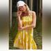 Anthropologie Swim | By Anthropologie Nwt Smocked Yellow Mini Dress/Cover-Up, Sz S, Removable Straps | Color: White/Yellow | Size: S