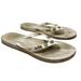 Coach Shoes | Coach Alyssa Charms Thongs Cream Gold Flip Flops Sandals Waterproof Shoes Sz 8 B | Color: Cream/Gold | Size: 8