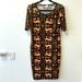 Lularoe Dresses | Lularoe Julia Animal Print Dress Sz L Nwt! | Color: Black/Brown | Size: L