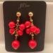 J. Crew Jewelry | J.Crew Red And Gold Chandelier Earrings | Color: Gold/Red | Size: Os