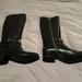 Michael Kors Shoes | Michael Kors Black Leather Riding Boots W/ Gold Accessories: Size 7.5m | Color: Black | Size: 7.5