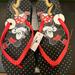 Disney Shoes | Disney Parks Minnie Mouse Flip Flops Size 10 | Color: Red/White | Size: 10