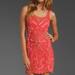 Free People Dresses | Free People Coral Mesh Beaded Bodycon Dress | Color: Orange/Pink | Size: M