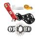 harayaa Bike Single Speed Conversion Kit Single Speed Cassette Bicycle Freewheels Parts Aluminum Alloy Repair Bike Chain Tensioners, 21T Red