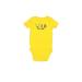 Child of Mine by Carter's Short Sleeve Onesie: Yellow Print Bottoms - Size 0-3 Month