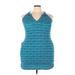 Vineyard Vines Casual Dress - Mini V Neck Sleeveless: Teal Dresses - Women's Size 2X-Large