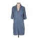 Velvet Heart Casual Dress - Shift Collared Short sleeves: Blue Dresses - Women's Size Small