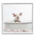 Stupell Industries Az-253-Framed Pig Bubble Bath Print Canvas in Pink | 17 H x 17 W x 1.5 D in | Wayfair az-253_wfr_17x17