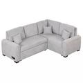 Gray Sectional - Latitude Run® 87.4"Sectional Sleeper Sofa w/ USB Charging Port & Plug Outlet, Pull-Out Sofa Bed w/ 3 Pillows | Wayfair