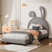 Zoomie Kids Aadhish Vegan Leather Cute Scalloped Platform Bed Upholstered/Faux leather in Gray | 52.8 H x 41.3 W x 79.5 D in | Wayfair
